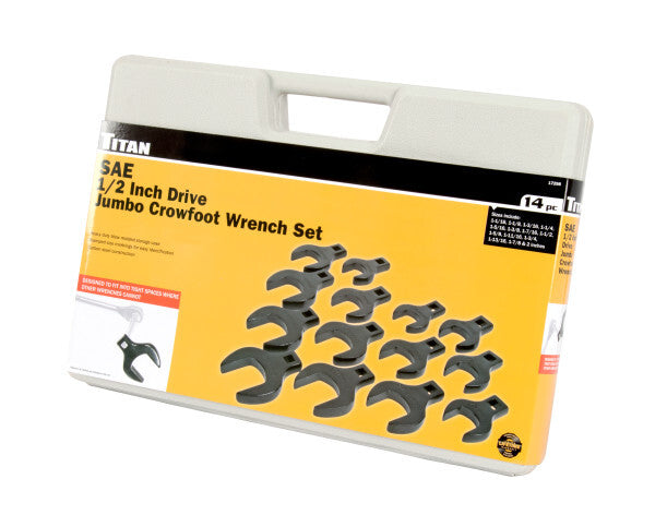 Titan 1/2" Drive Jumbo SAE Crowsfoot Wrench Set by Titan