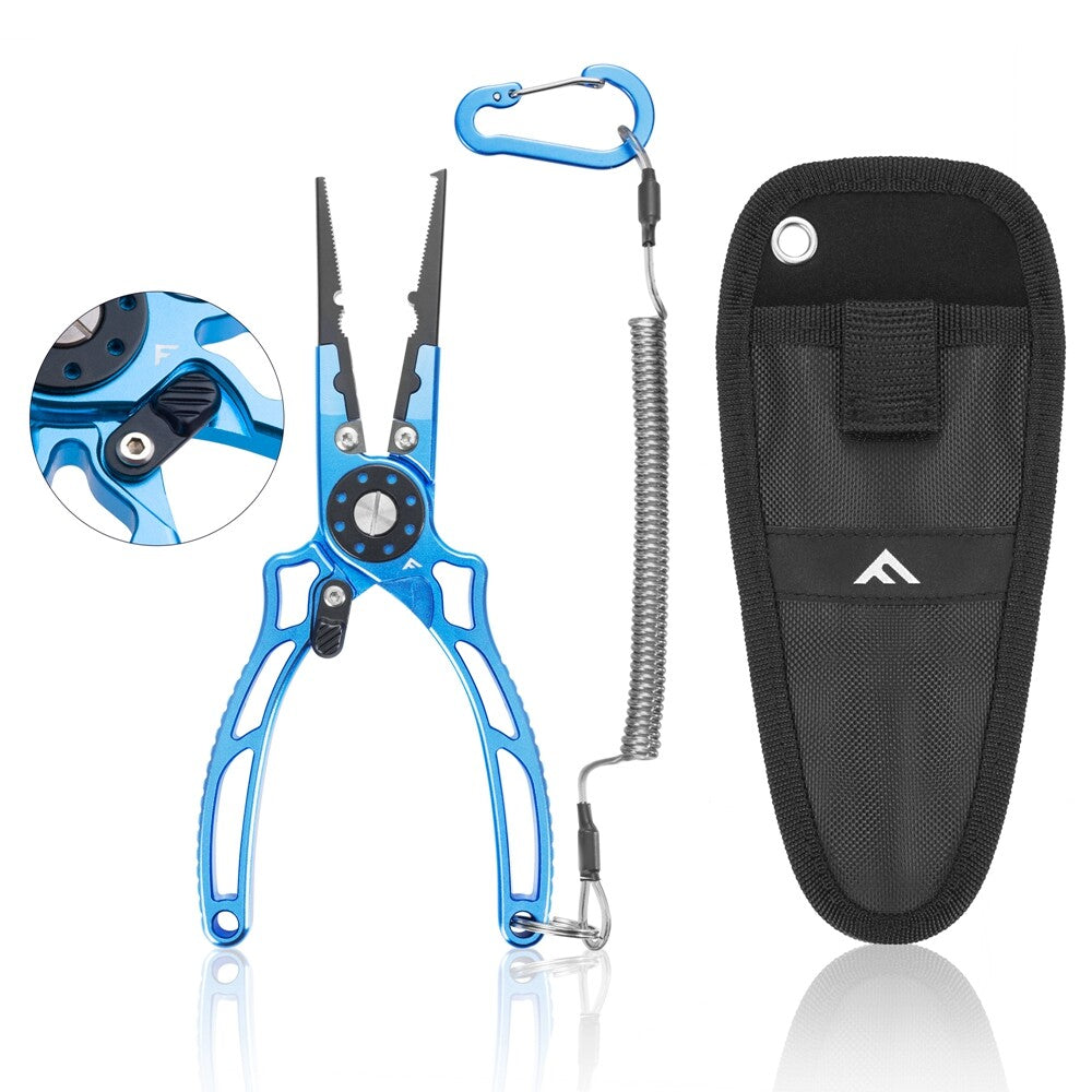 FLISSA 8" Aluminum Fishing Pliers Saltwater Corrosion Resistant Split