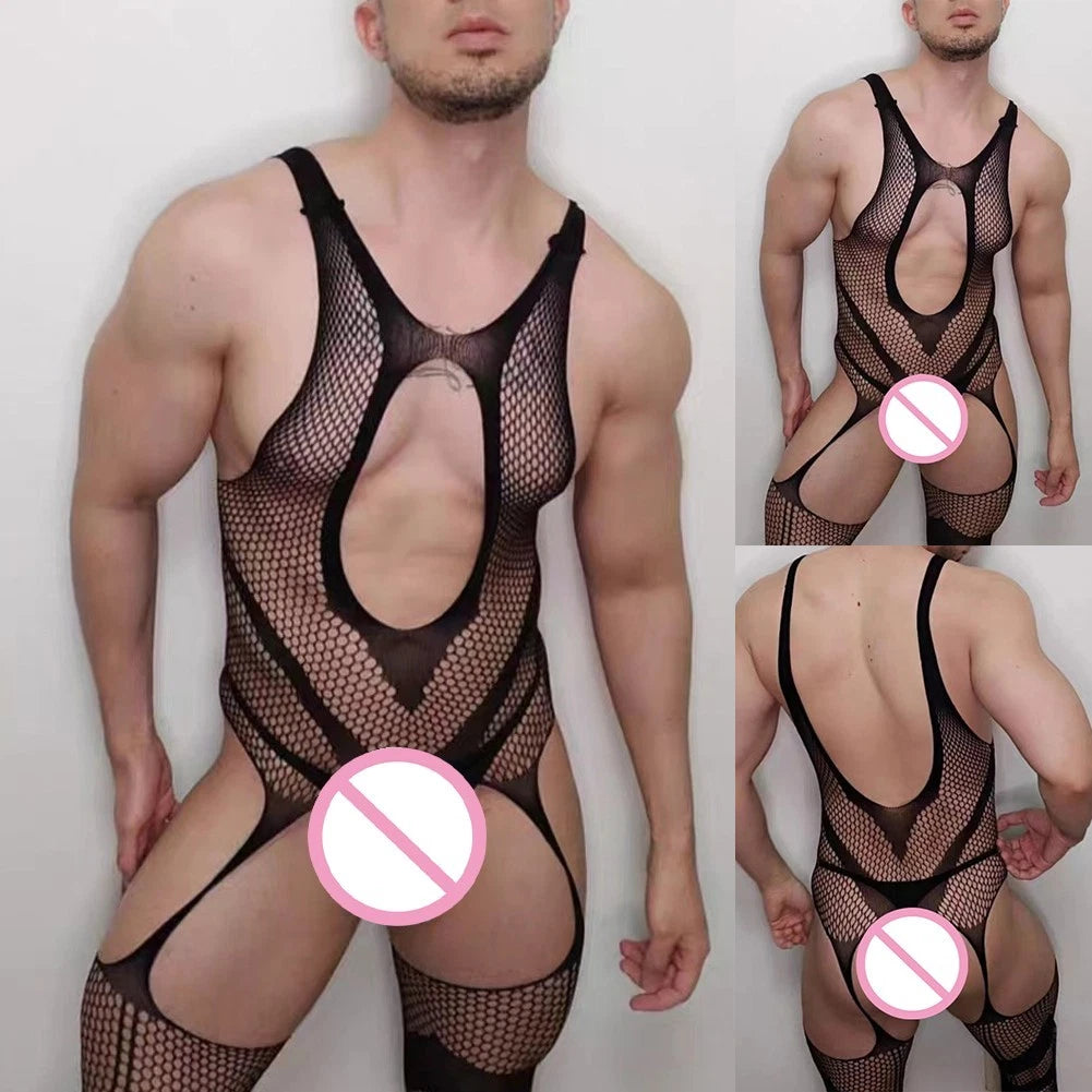 Sheer Bodysuit Fishnet Bodystocking Men Bodysuits | Built Supply Co