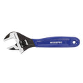 Workpro 6" Adjustable Wrench Cushion Grip Wide Jaw Black Oxide Wrench