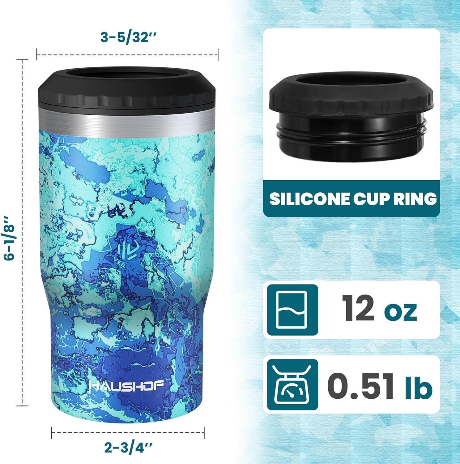 HAUSHOF 12oz Can Cooler 4 in 1 Insulated by HAUSHOF