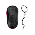 Leather Car Key Cover Bag 4d Luxury Protector With Chain For Tesla