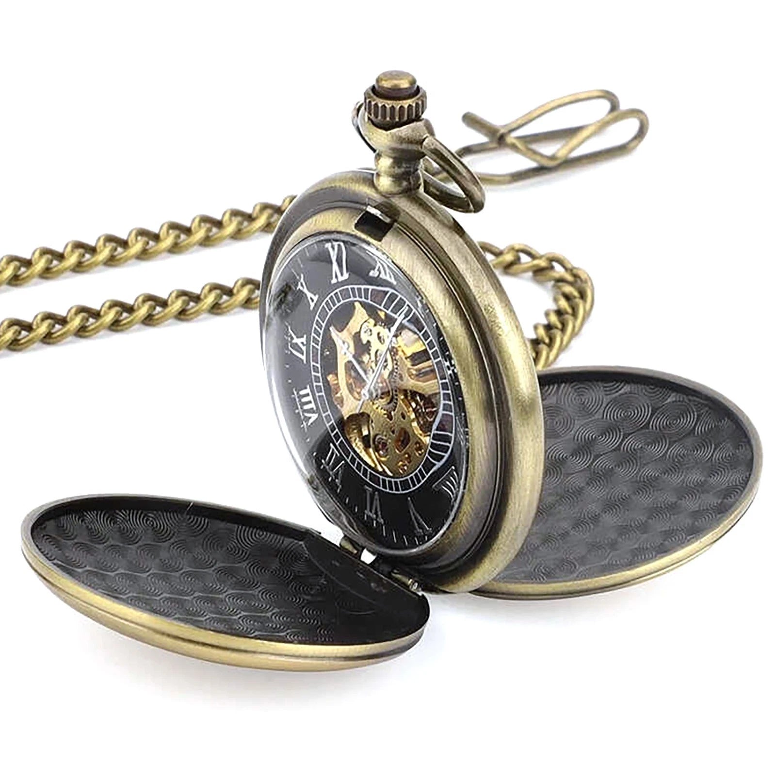 New Men's Mechanical Retro Pocket Watch Provide Long-lasting Wear