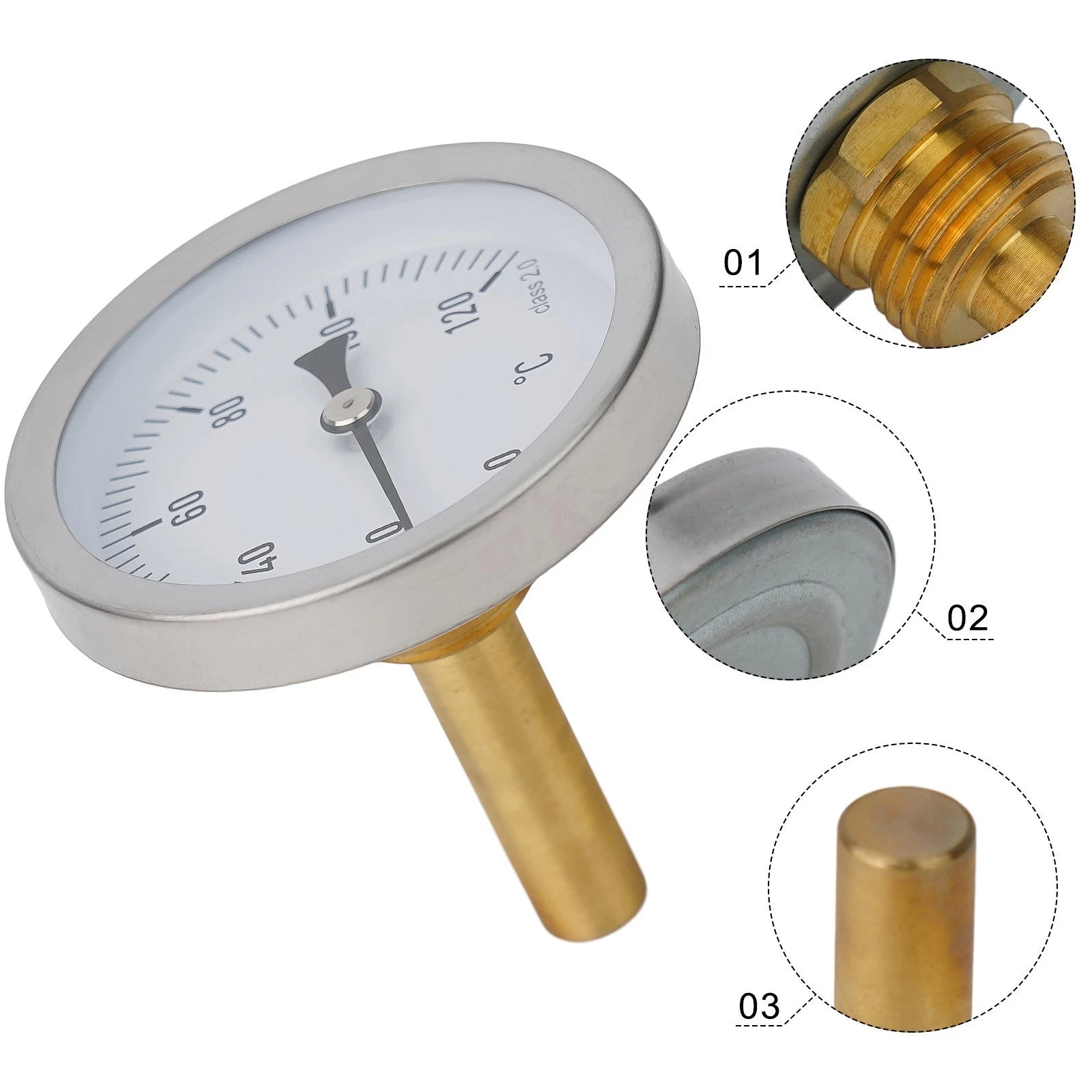 Control Temperature Thermometer Heating 120??c 1/2\" Axial Screw-in