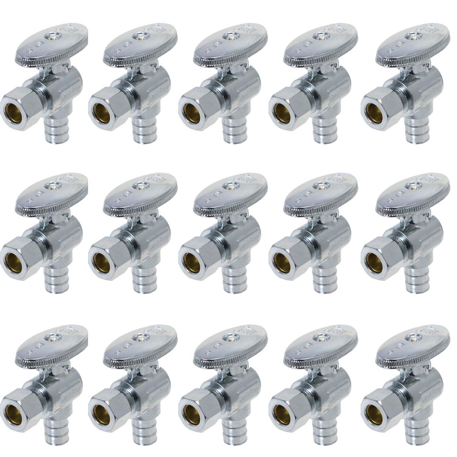 XFITTING 1/2" Pex x 3/8" OD Angle Stop Valve 15 Pack