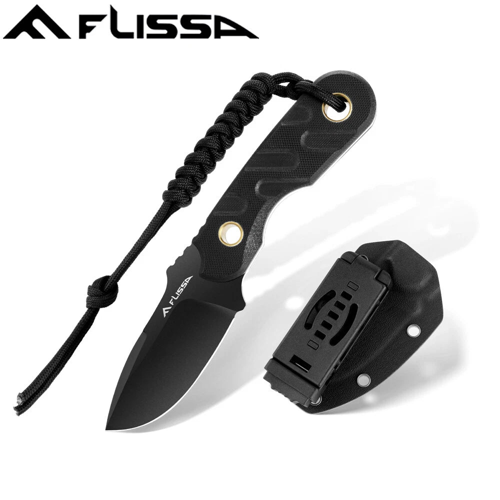 Flissa Fixed Blade Knife 7inch Full Tang Hunting Knife W/g10 Handle