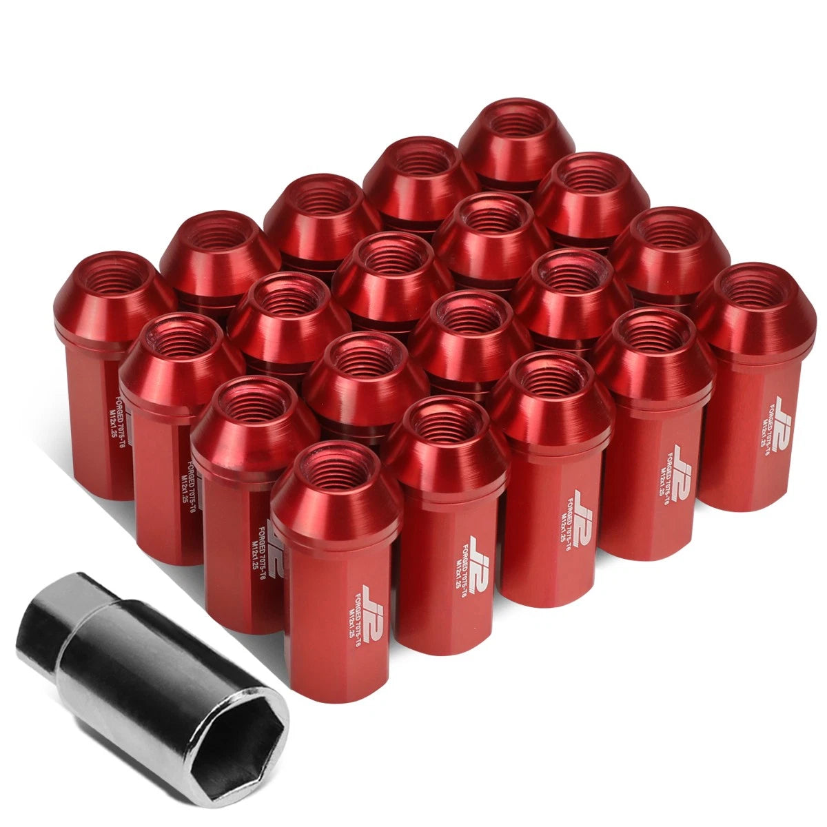J2 7075 Forged Aluminum M12x1.25 5cm Close-end Lug Nut Set W/adapter