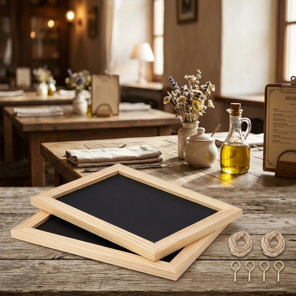 2 Wooden Hanging Blackboard 13x18cm For For Wedding Reception Cafe