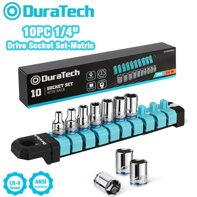 DURATECH 10pc 1/4-Drive Socket Set 4–13mm Metric by DURATECH