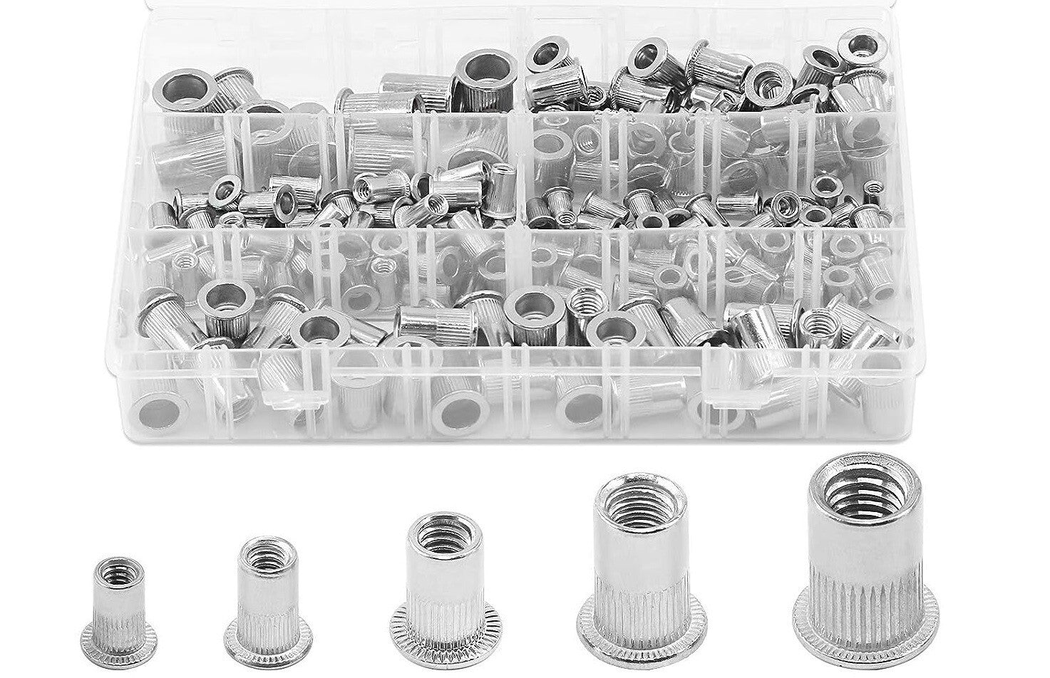 180PC 304 Stainless Steel M3-M10 Rivnut Rivet Nut Assortment