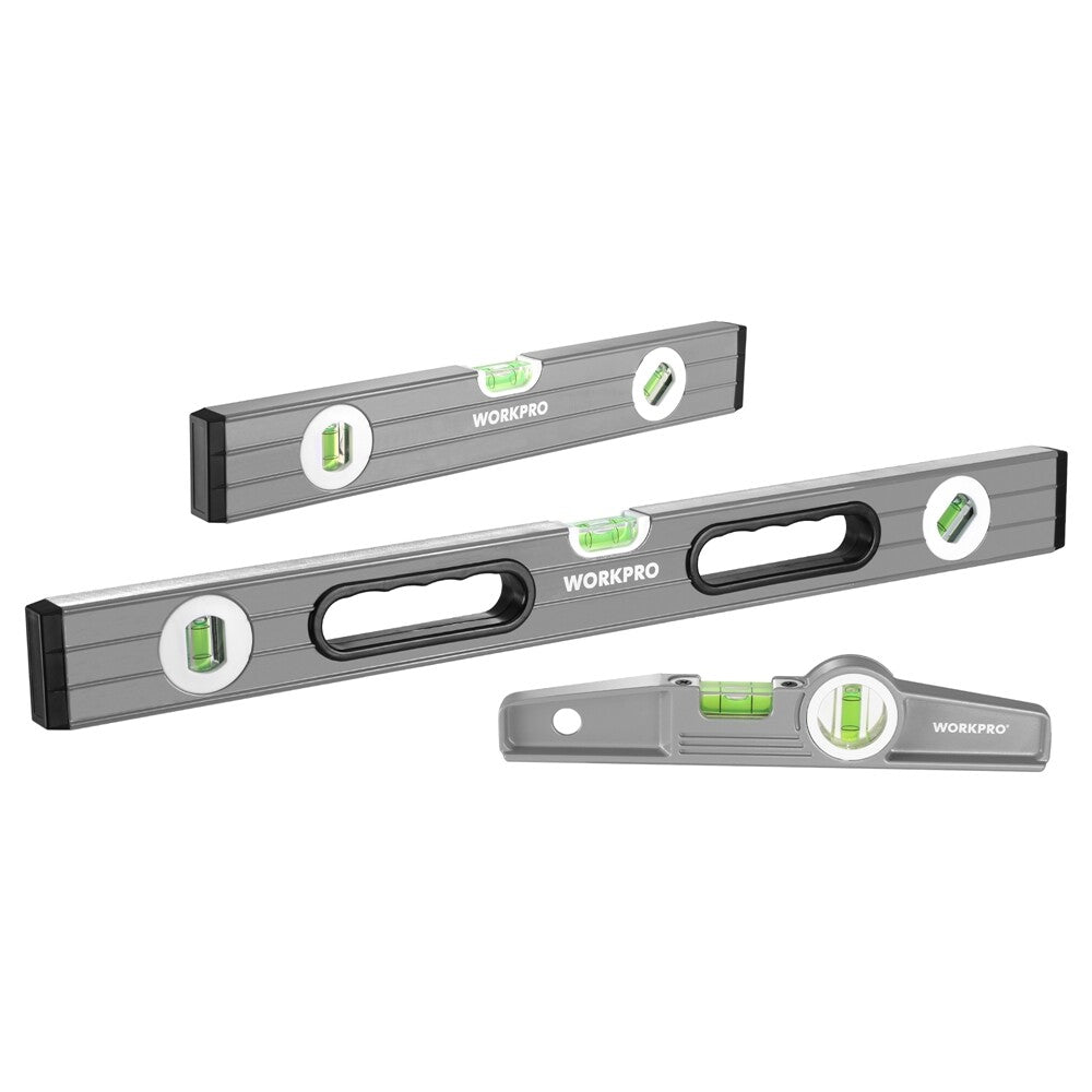WORKPRO 3Piece Spirit Level Set 16" 24" 9" by WORKPRO