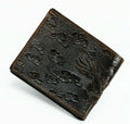 Dragon Brown Bifold Wallet Cow Genuine Leather Men Wallet Cowhide