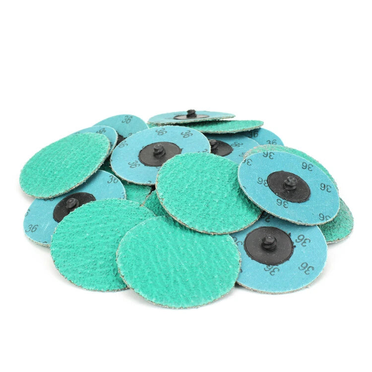 25 Pack - 3" 36 Grit Zirconia+Grind Aid Quick Change Sanding Discs Type R Roloc