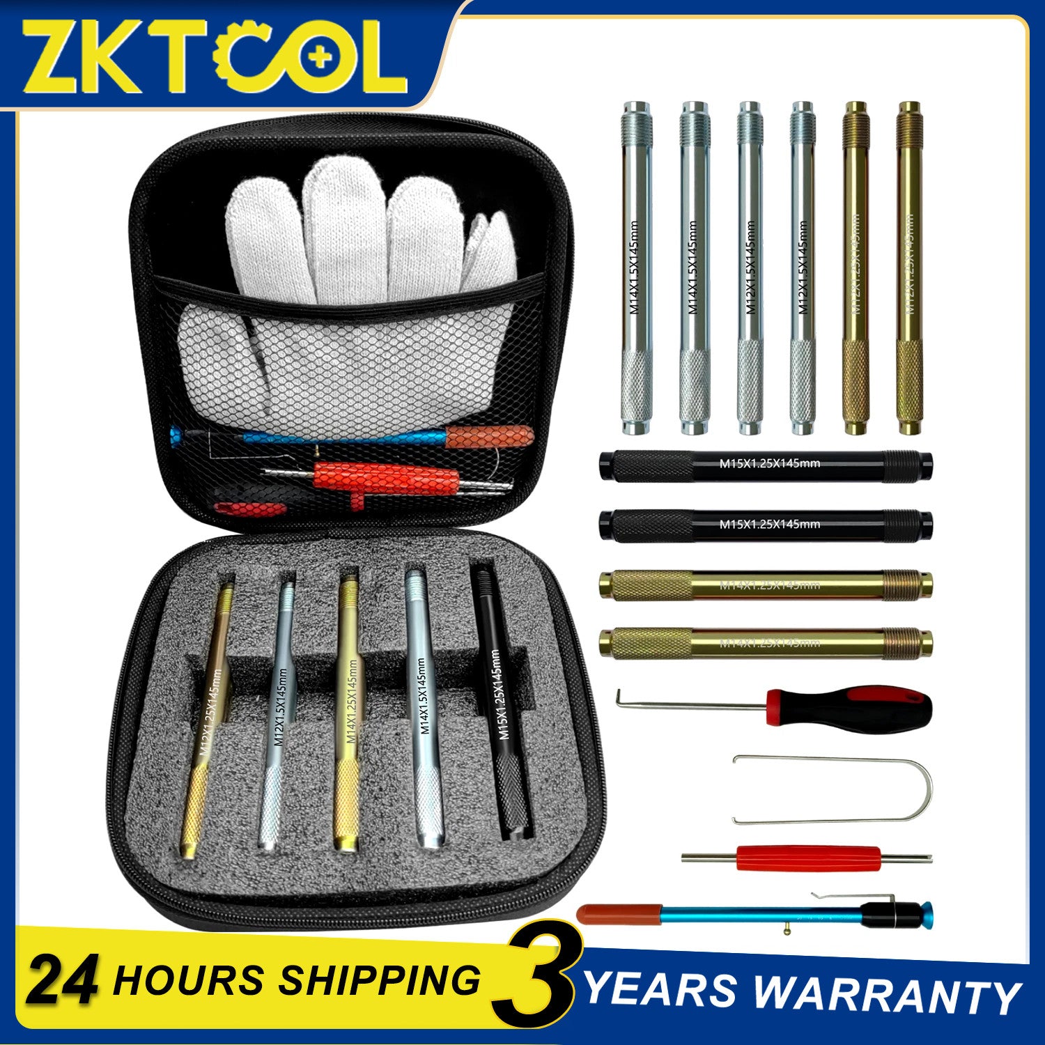 16PC Wheel Stud Alignment Pin Steel Alloy Fixing Positioning Pin Guide
