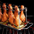 Foldable Chicken Leg Rack Stainless Steel Grill With Non Slip Slots