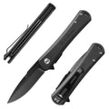 Flissa 4.5" Folding Pocket Knife D2 Steel Blades Liner Lock Clip