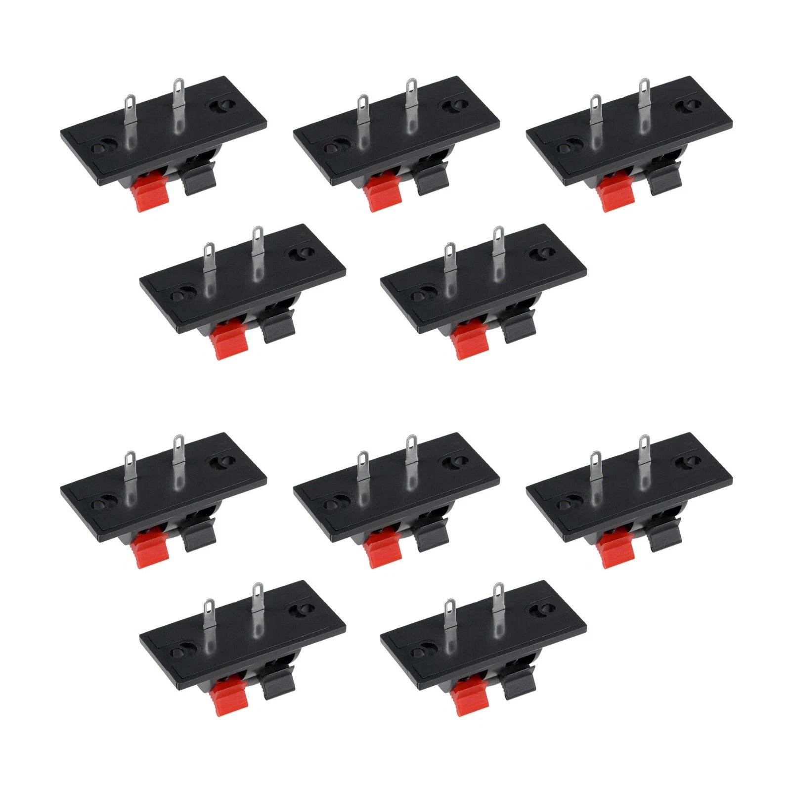 10pack 2 Way Stereo Speaker Terminal Strip Push Connector Plate Block