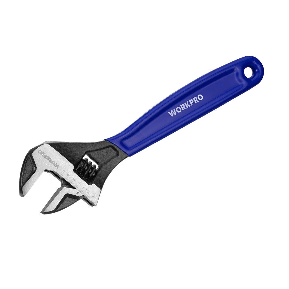 WORKPRO Adjustable Wrench 12" Wide Jaw Black Oxide Cr-V Steel Metric &amp; SAE Scale