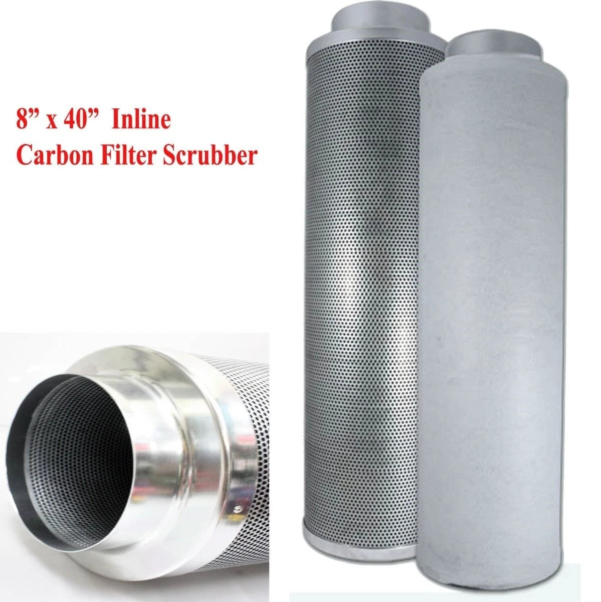 8" X 40" 1100CFM Hydro Air Carbon Filter Odor Control Scrubber Inline