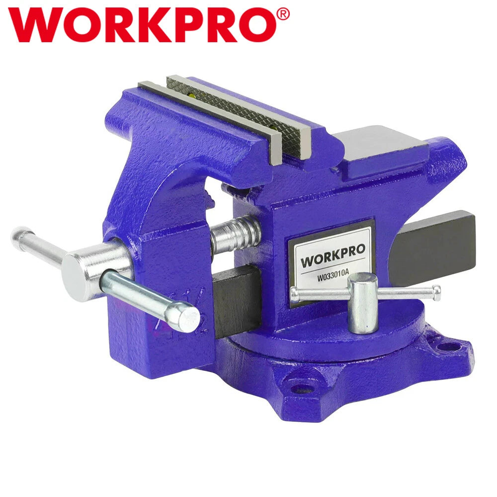 Workpro 4-1/2" Bench Vise Swivel Base For Versatile Workbench Pipe