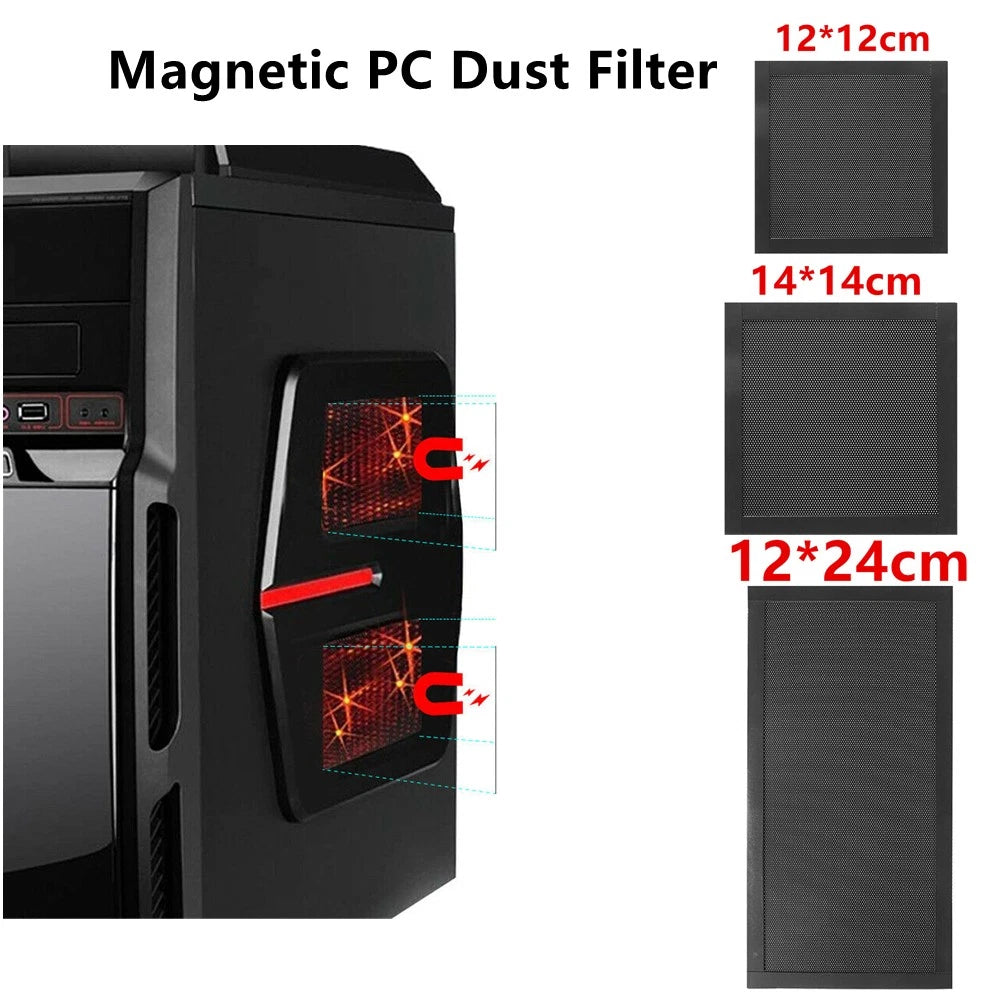 12/14/24cm Computer Pc Cooling Fan Magnetic Dust Filter Case Mesh Net