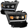 Fit 19-24 Ram 1500 Factory Style Black Housing Amber Corner Projector