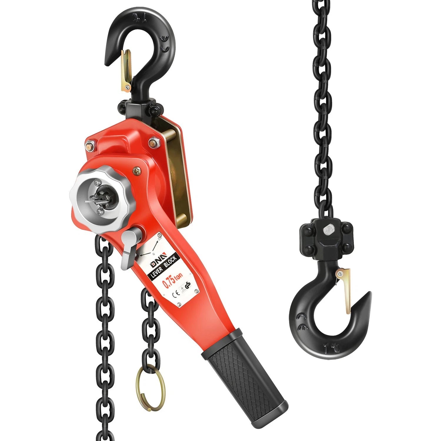 1650lbs Capacity 5ft Lift Alloy Steel Chain Block W/ Black G80