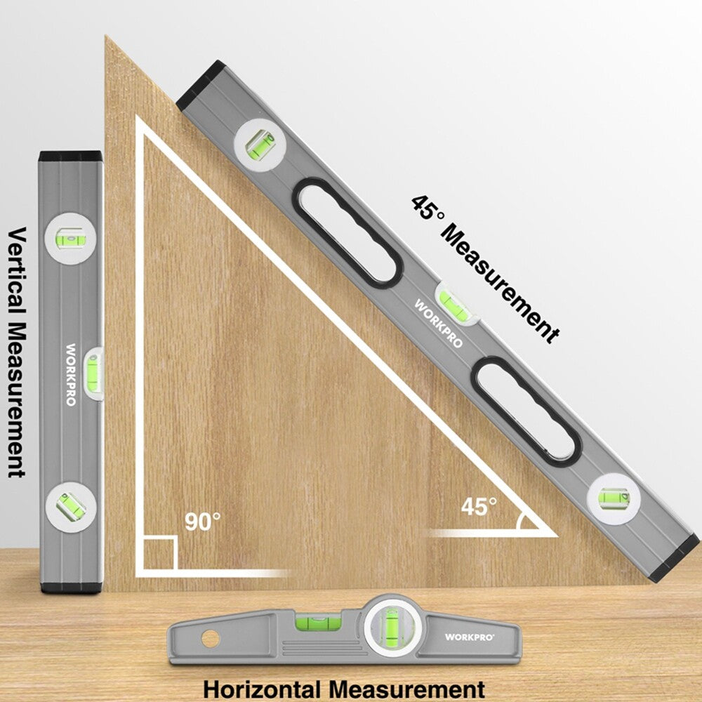 WORKPRO 3-Piece Spirit Level Set by WORKPRO