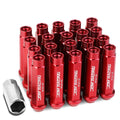 Open End M12x1.5 90mm Tall 25mm Od Red Aluminum Jdm Lug Nuts+adapter