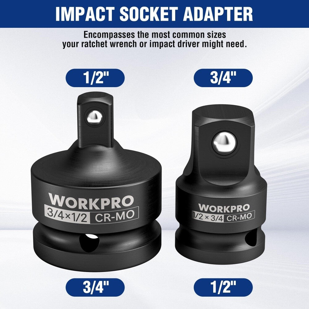 WORKPRO 2-Piece Impact Socket Adapter & Reducer Set by WORKPRO