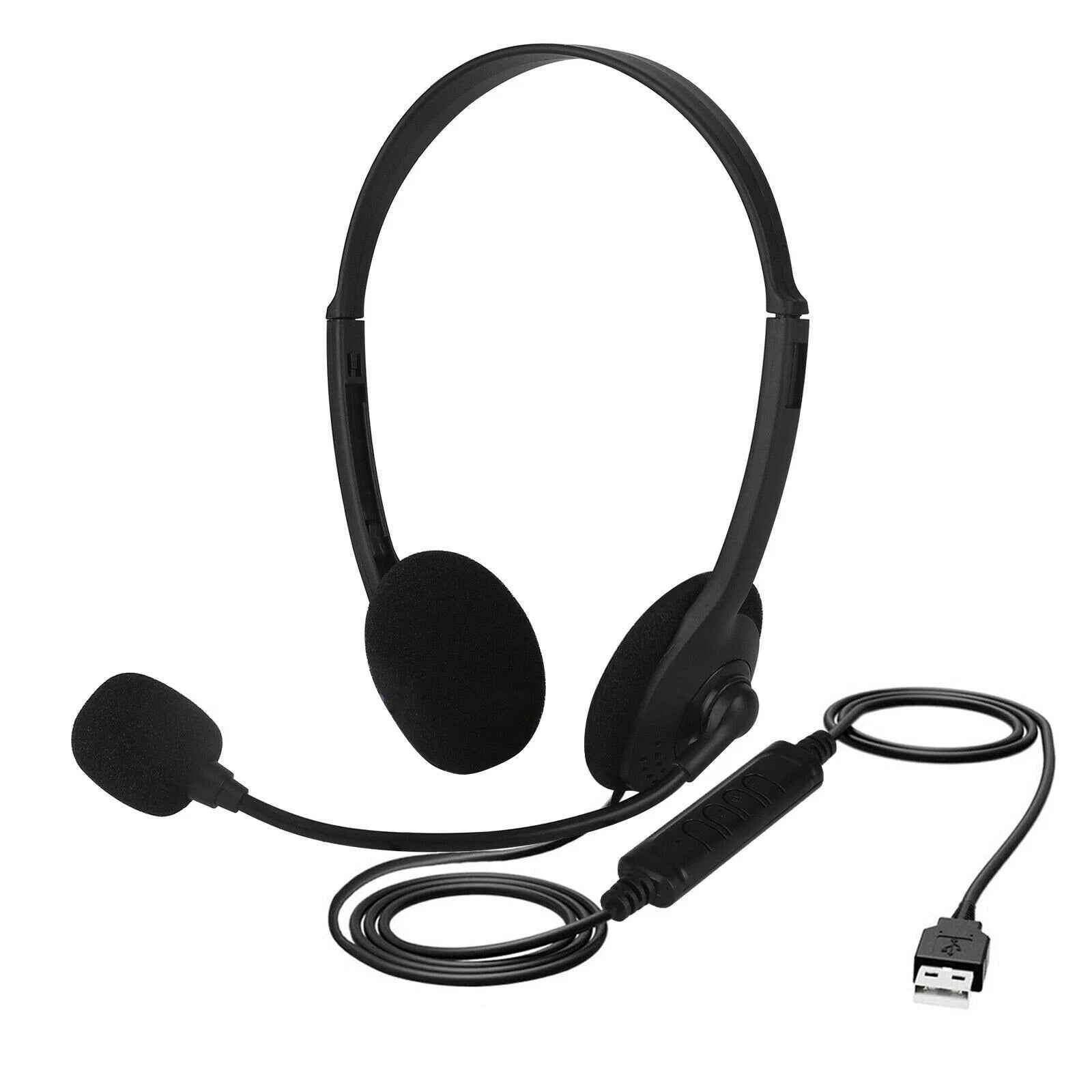 Usb Headset With Noise Cancelling Microphone For Pc Computer Call