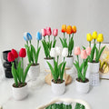 Plastic Pvc Artificial Tulip Nordic Design Potted Plant For Photo