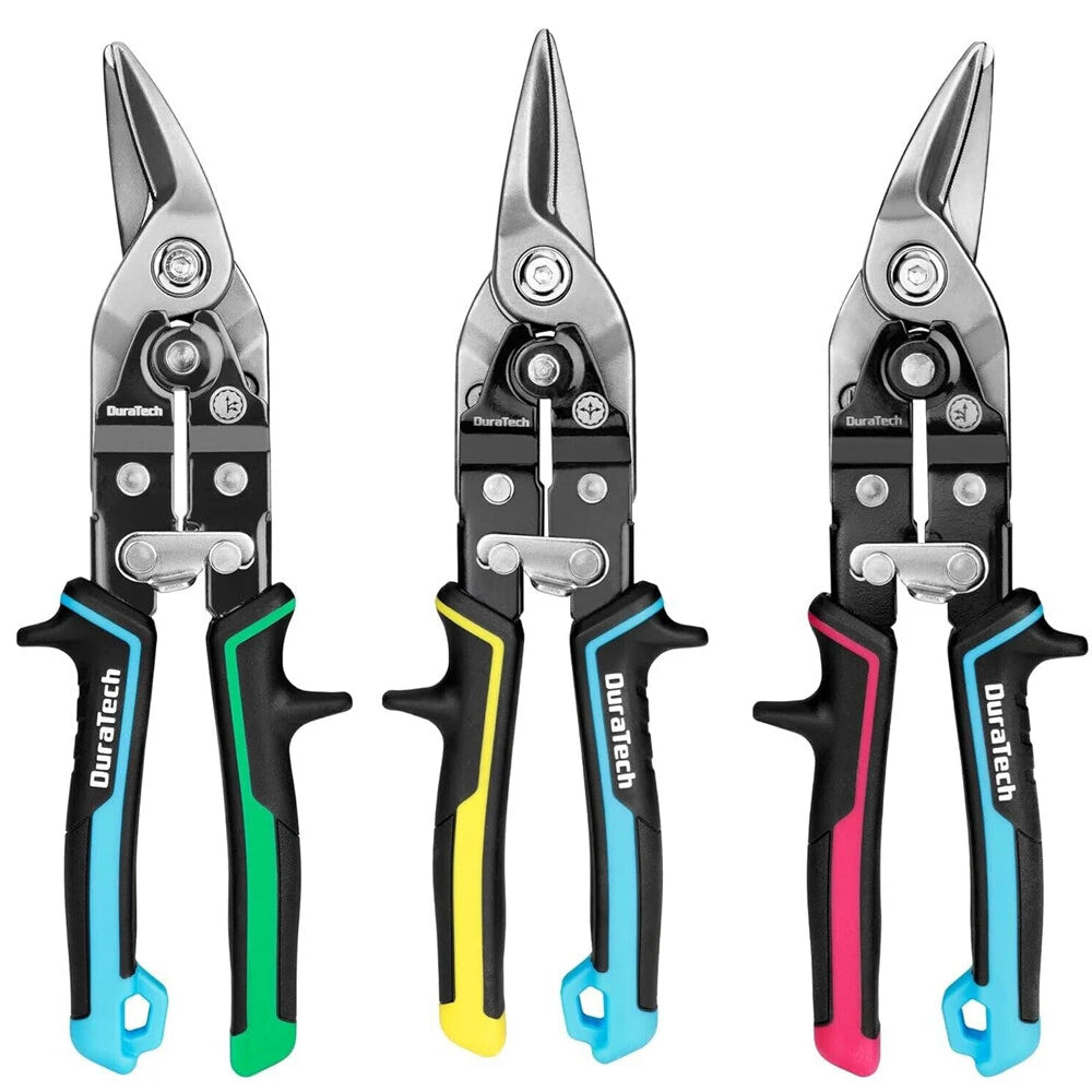 Duratech 10" Aviation Snips Set Cr-v Steel Heavy Duty Tin Snips For