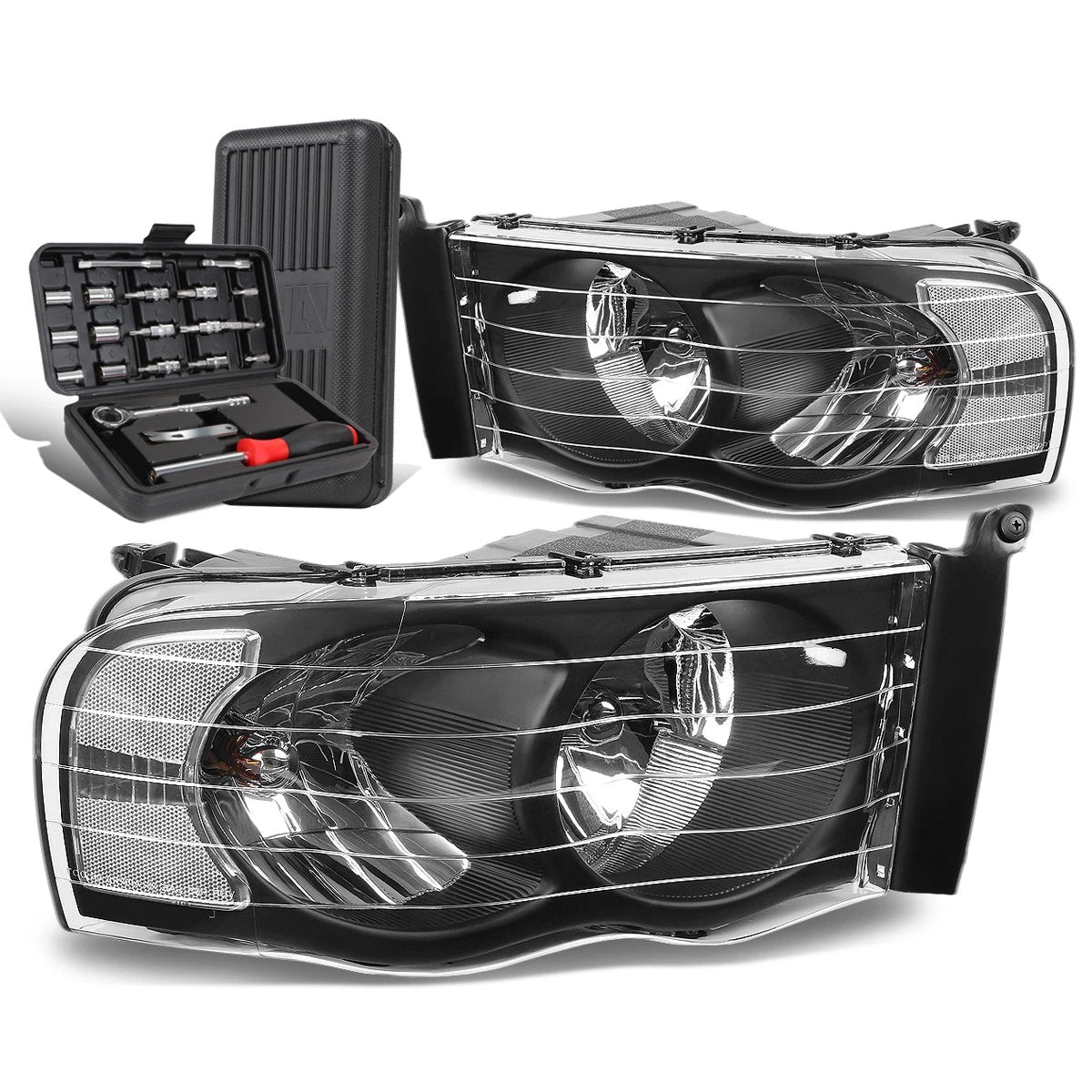 For 2002-2005 Dodge Ram Pickup Pair Black/clear | Built Supply Co