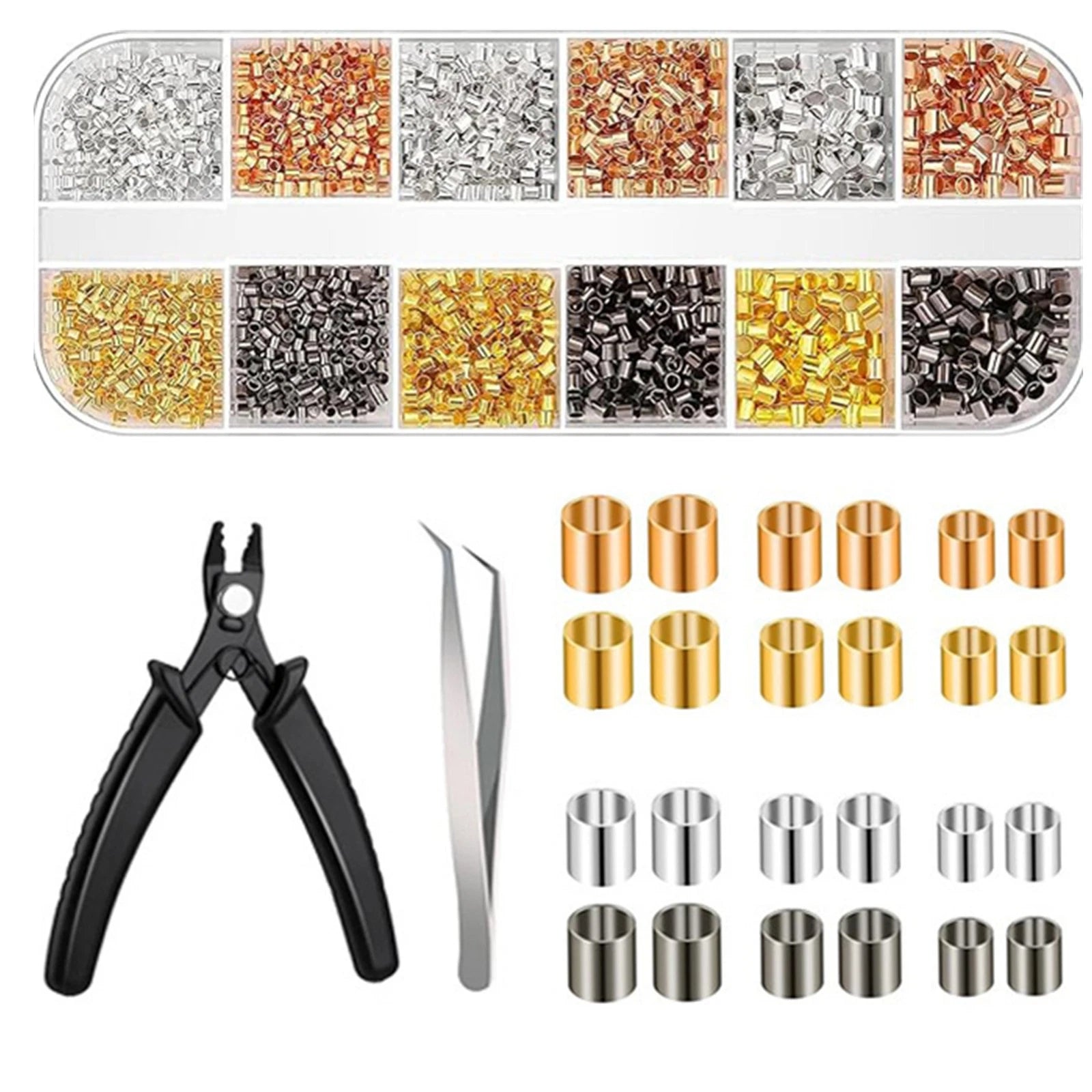 Set Plated Copper Crimping Beads Accessories For Jewelry Making