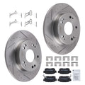 Rear Drilled Slotted Brake Rotors Ceramic Pads for Acura CSX 2006-2011 D537