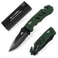 Flissa Survival Knife Folding Pocket Knife Seatbelt Cutter Glass