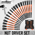Impact Magnetic Nut Drivers Set Sae & Metric Extra Long 1/4" Hex