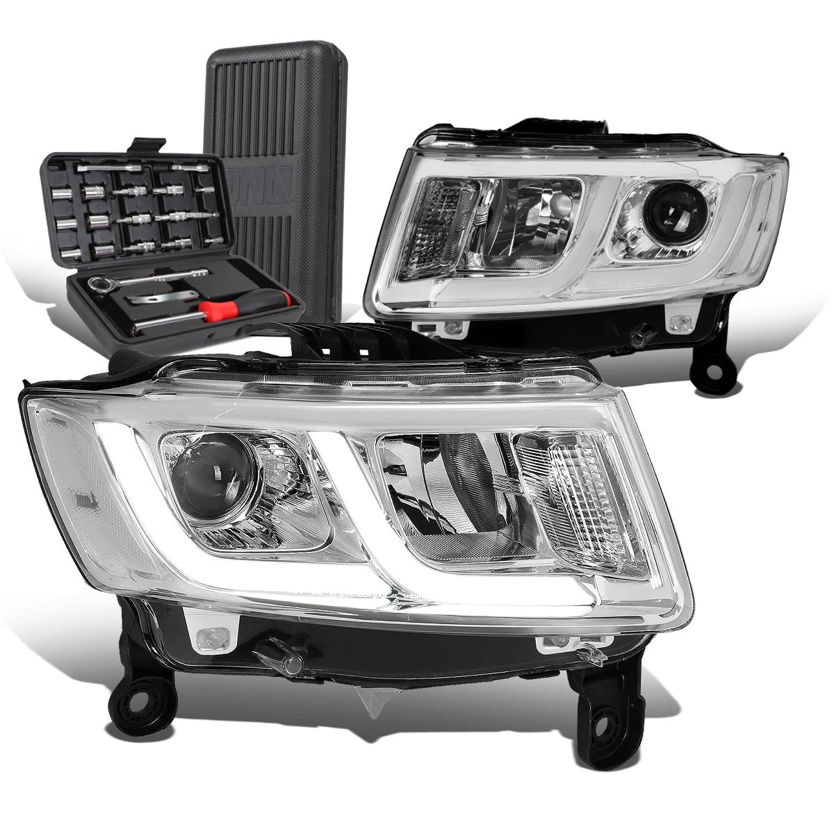 For 2014-2016 Grand Cherokee Pair Led Chrome Clear | Built Supply Co