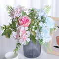 5 Head Artificial Peony Silk Flowers Bouquet For Studio Photography