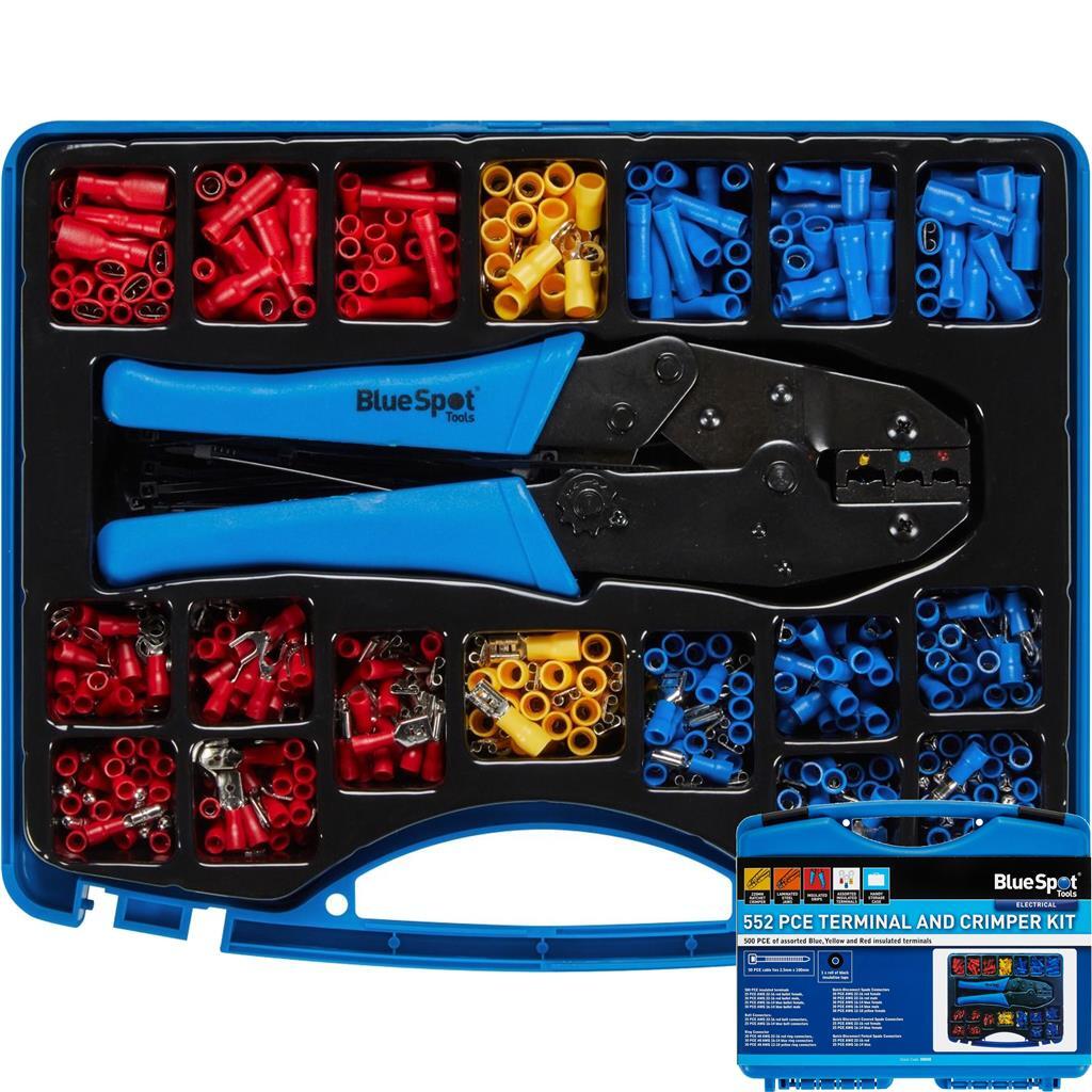 BlueSpot 522pcs Car Electrical Wire Terminals Insulated Crimp Connectors SetOpen