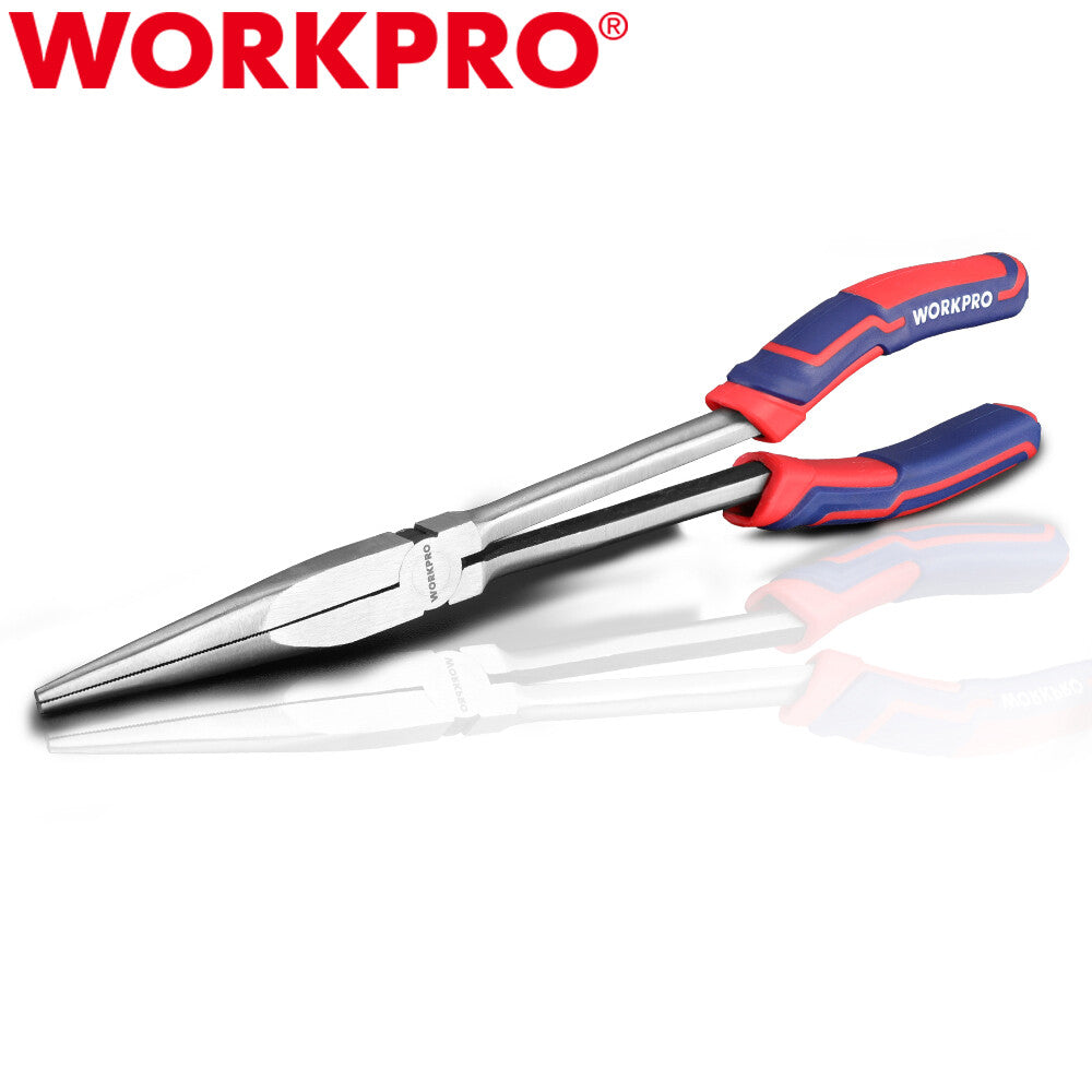 WORKPRO Premium 11" Extra Long Needle Nose Pliers Heavy-Duty CRV Steel