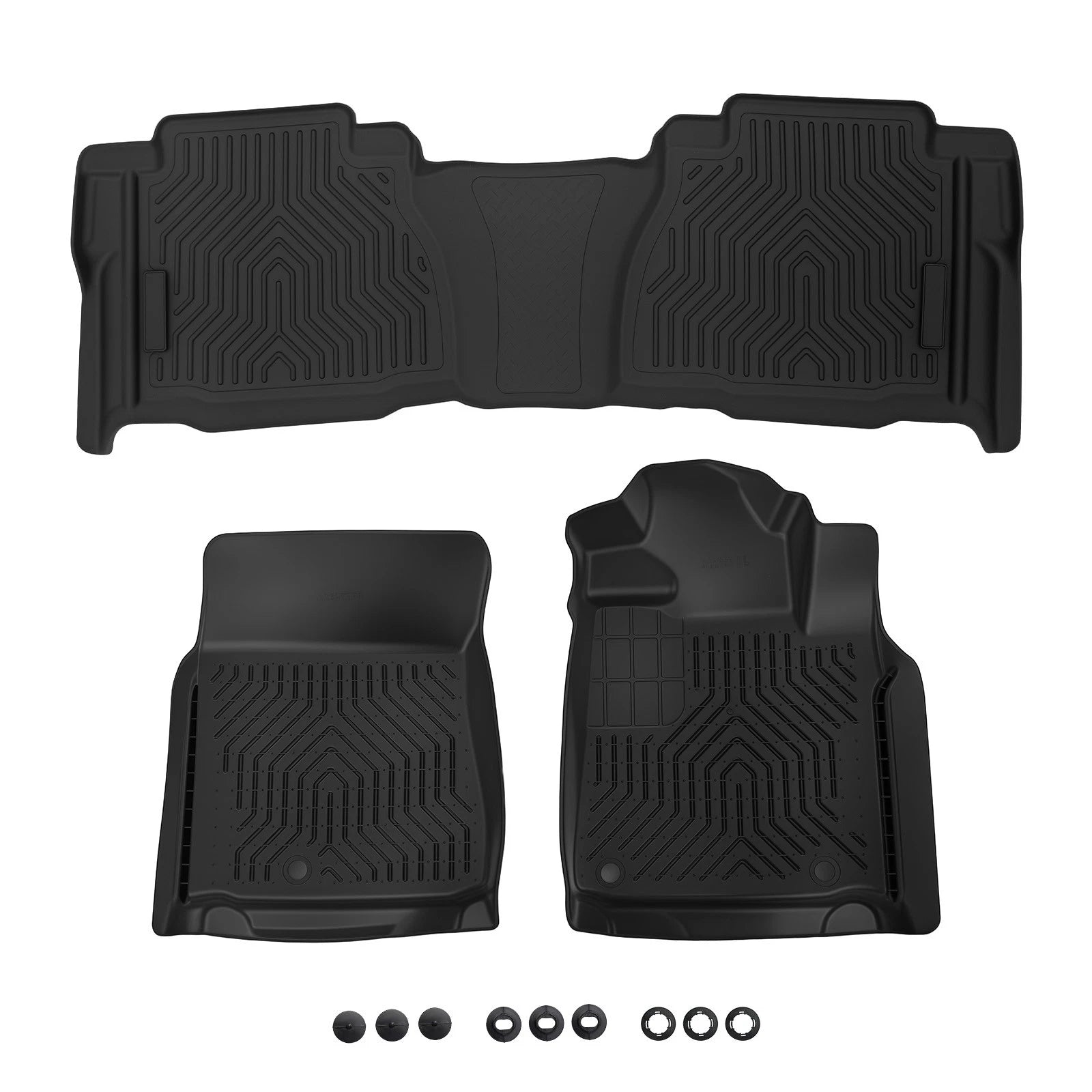Easy Clean Floor Mats for Toyota Tundra CrewMax Double Cab 2007-2011 TPE