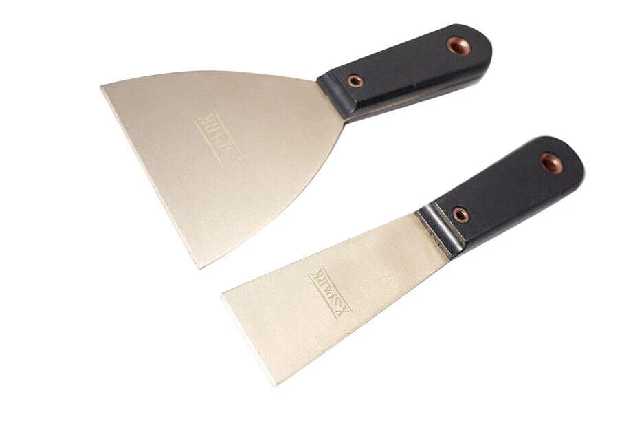 Al-Br Brass Spark Proof Non-Sparking Putty Knife Scraper Soft Grip Handle 3"/4"