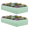 2pack Outdoor Galvanized Raised Garden Beds 7.5x4x1ft Rust-resistant