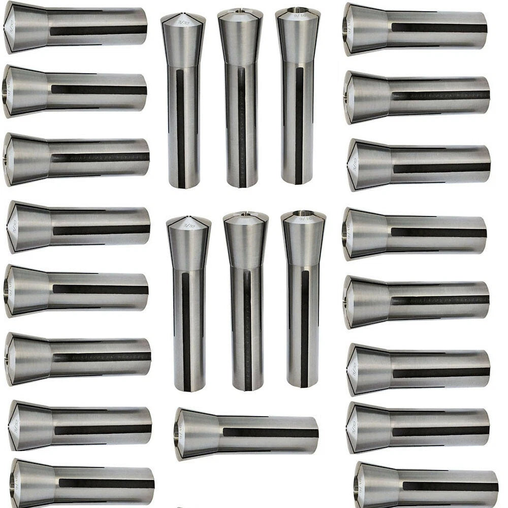 Set Of High Grade And Precision Ground R8 Collet Size 1/16 To 3/4 Inch