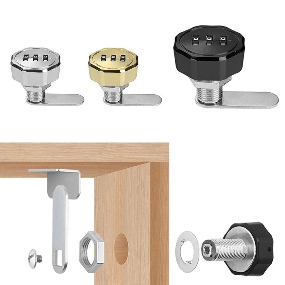 20mm Zinc Alloy Combination Lock With 3 Digit Password For Tool Boxes