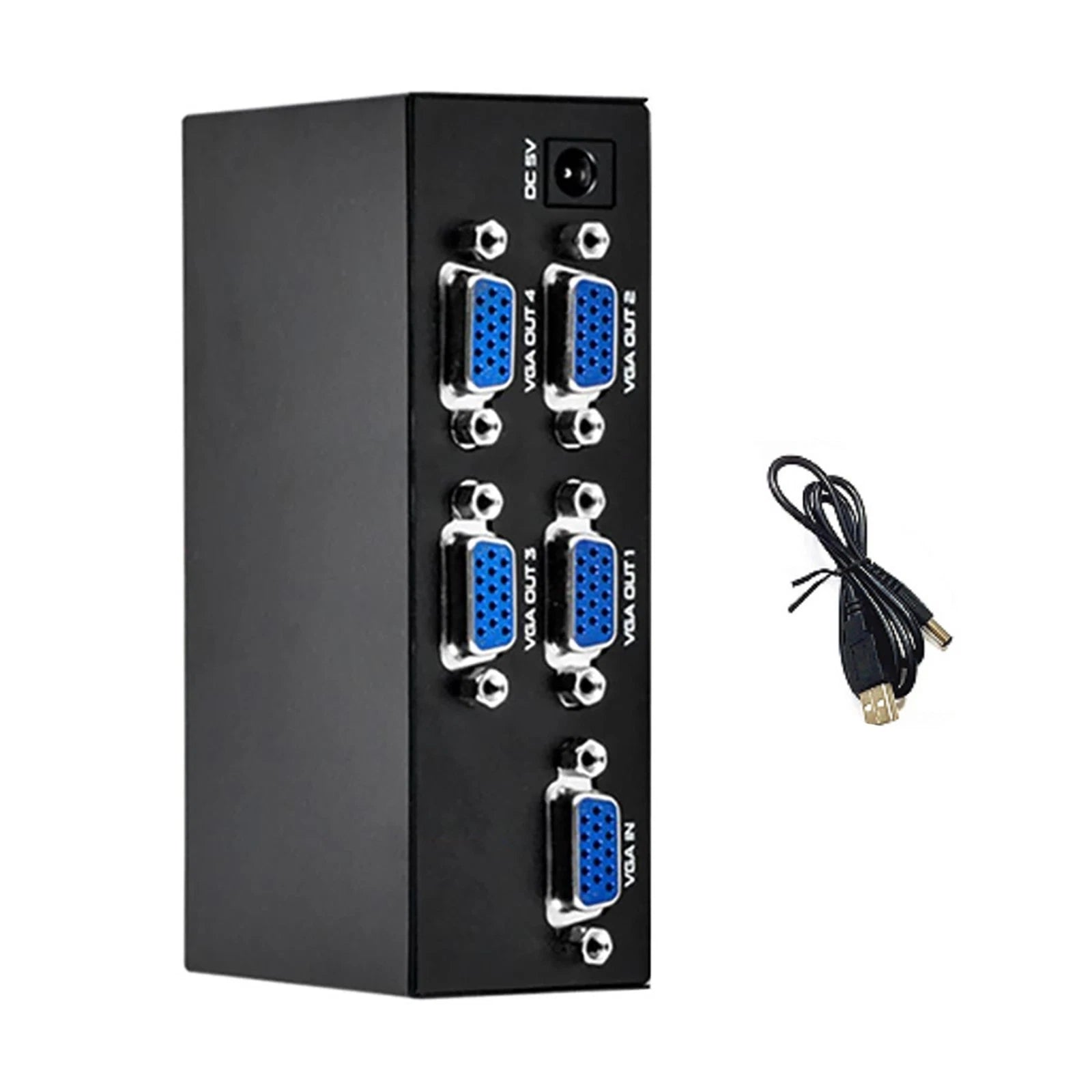 4 Port Vga Splitter 1x4 1 In 4 Out Vga Video Hd Powered 1 In 4 Adpater