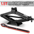3306lbs Scissor Lift Jack With Ratchet Wrench For | Built Supply Co