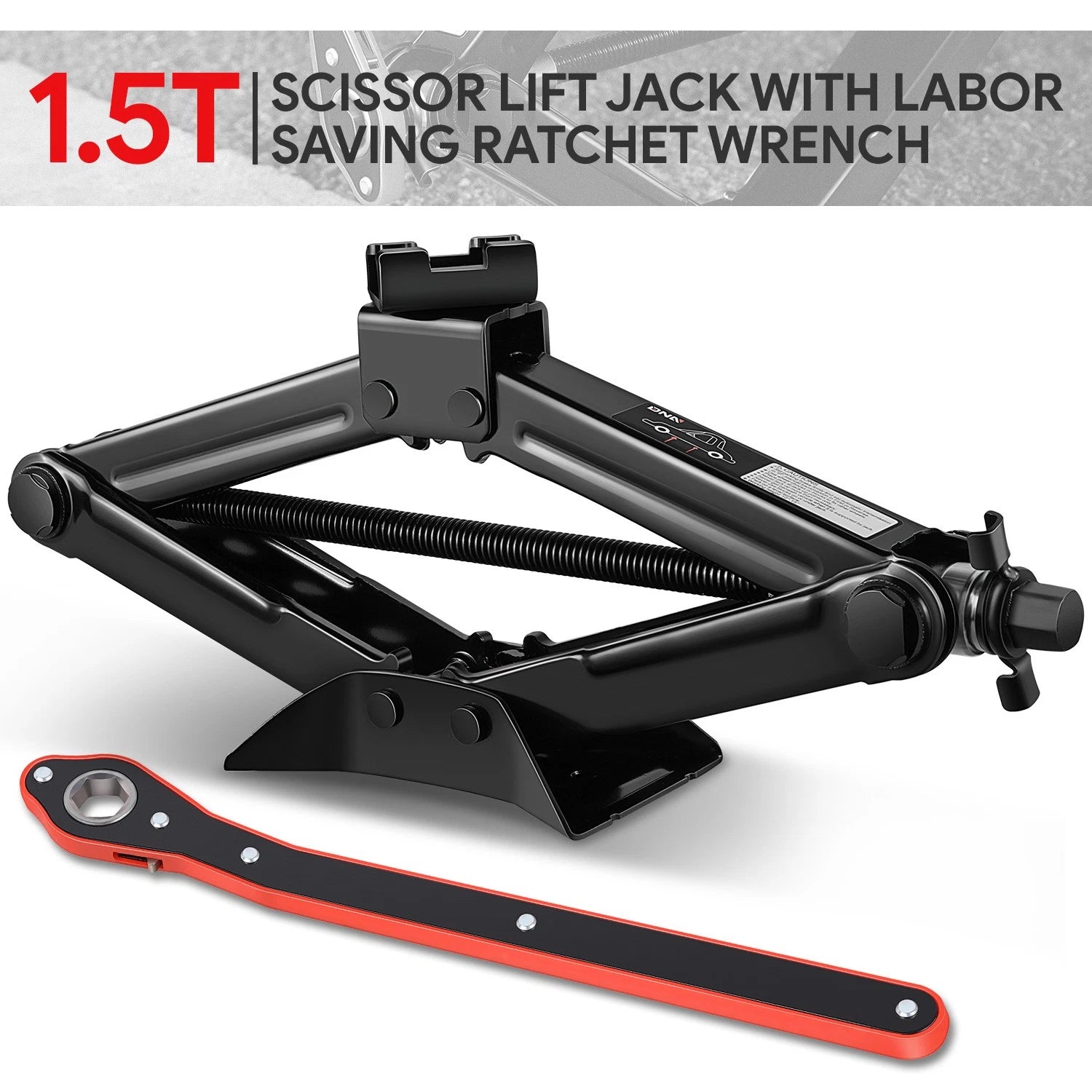3306lbs Scissor Lift Jack With Ratchet Wrench For | Built Supply Co